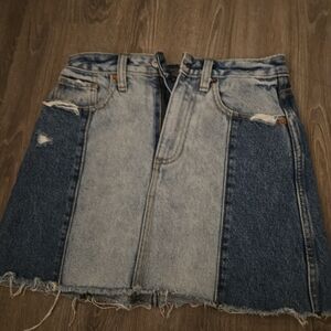 Abercrombie & Fitch Blue Asymmetrical A-Line Mini Skirt
